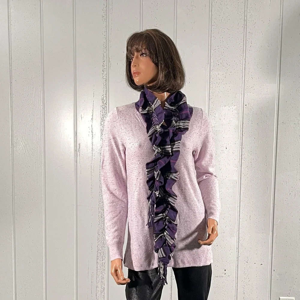 *Lord & Taylor Women's Purple Plaid Elastic Scarf